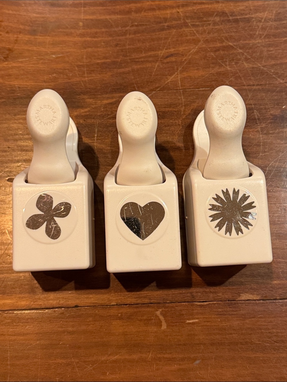 Martha Stewart Lot of 3 Craft Punch Design Card Paper Heart Hydrangea Burst